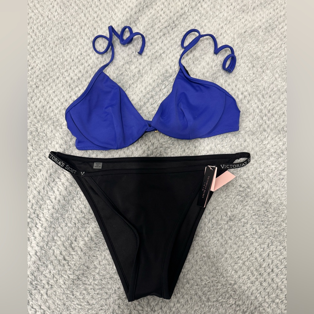 Victoria's Secret Royal Blue And Black Bikini